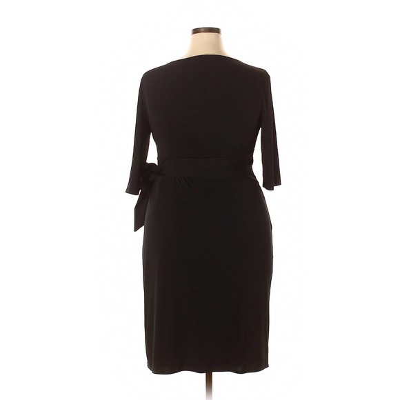 Kiyonna Women Dress Black 3X Harlow Style Faux Wrap LBD Sweetheart Neckline LBD - Picture 5 of 9